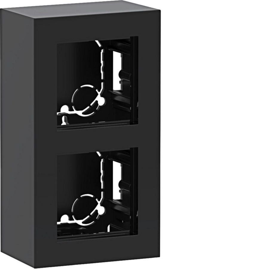 Behuizing 2-voudig hoog design opbouw A.8 nachtzwart glanzen