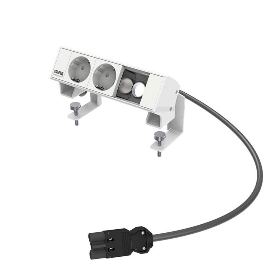 Bureau-opbouwunit Ampere wit 2x WCD + 1x M45 leeg