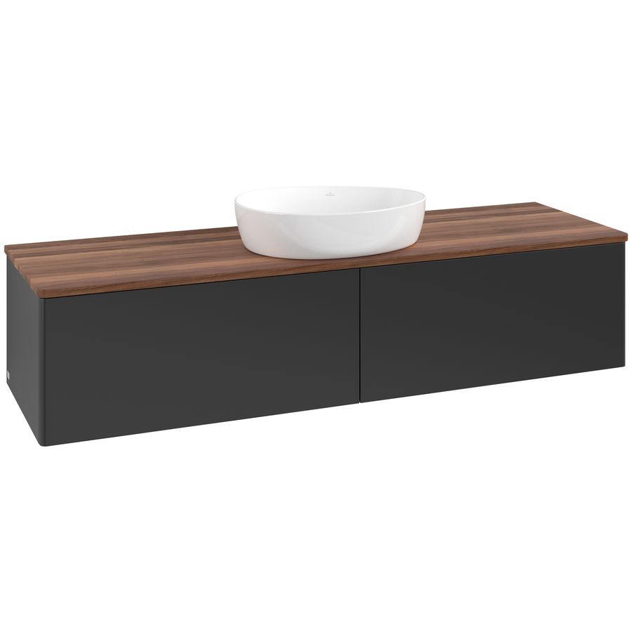 Wastafelonderkast Antao 1600x360x500mm Black Matt Lacquer L36012PD