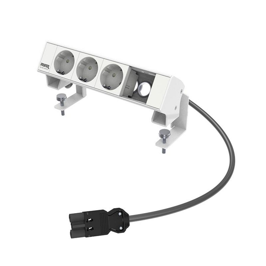 Bureau-opbouwunit Ampere wit 3x WCD + 1x M45 leeg