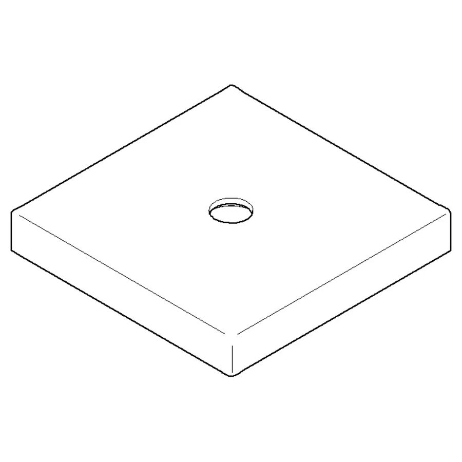 Rozet v. greep 60x60x9mm chr gebors.