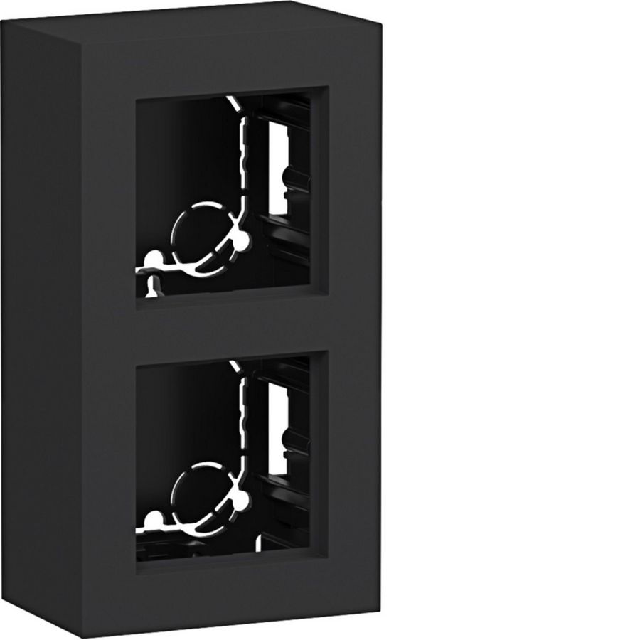 Behuizing 2-voudig hoog design opbouw A.8 nachtzwart mat