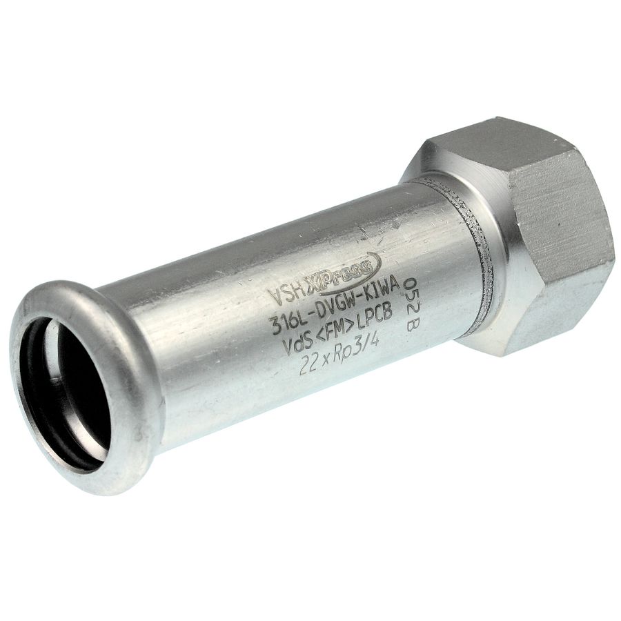 Schroefbus overschuif XPress RVS 316L 22mmx1/2"bn. R2741 VVE=10