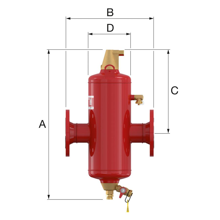 Lucht-vuilafscheider Flamcovent Clean 65F Smart flens
