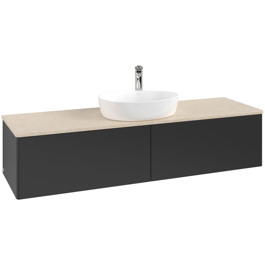Wastafelonderkast Antao 1600x360x500mm Black Matt Lacquer L36053PD