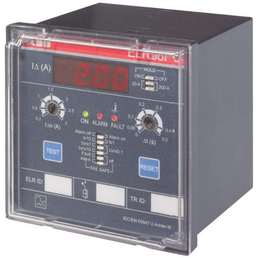 Verschilstroom-relais ELR voorpaneel aardfout