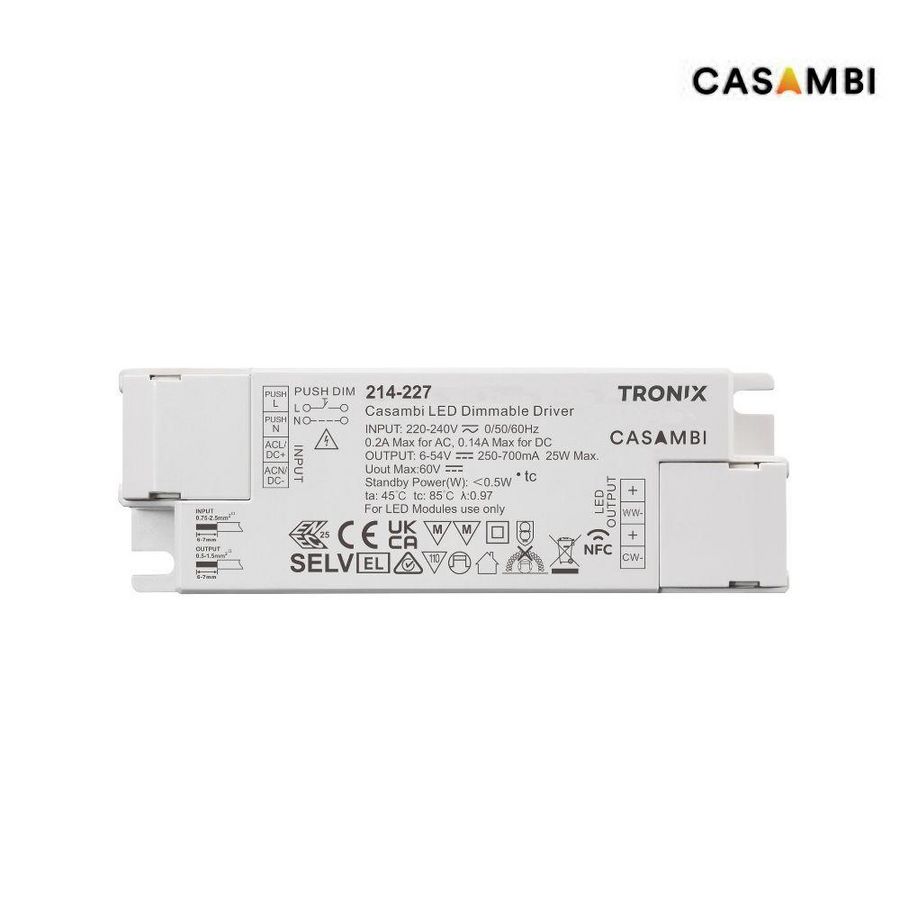 Casambi driver 25W 250 700mA max. 54V NFC TW