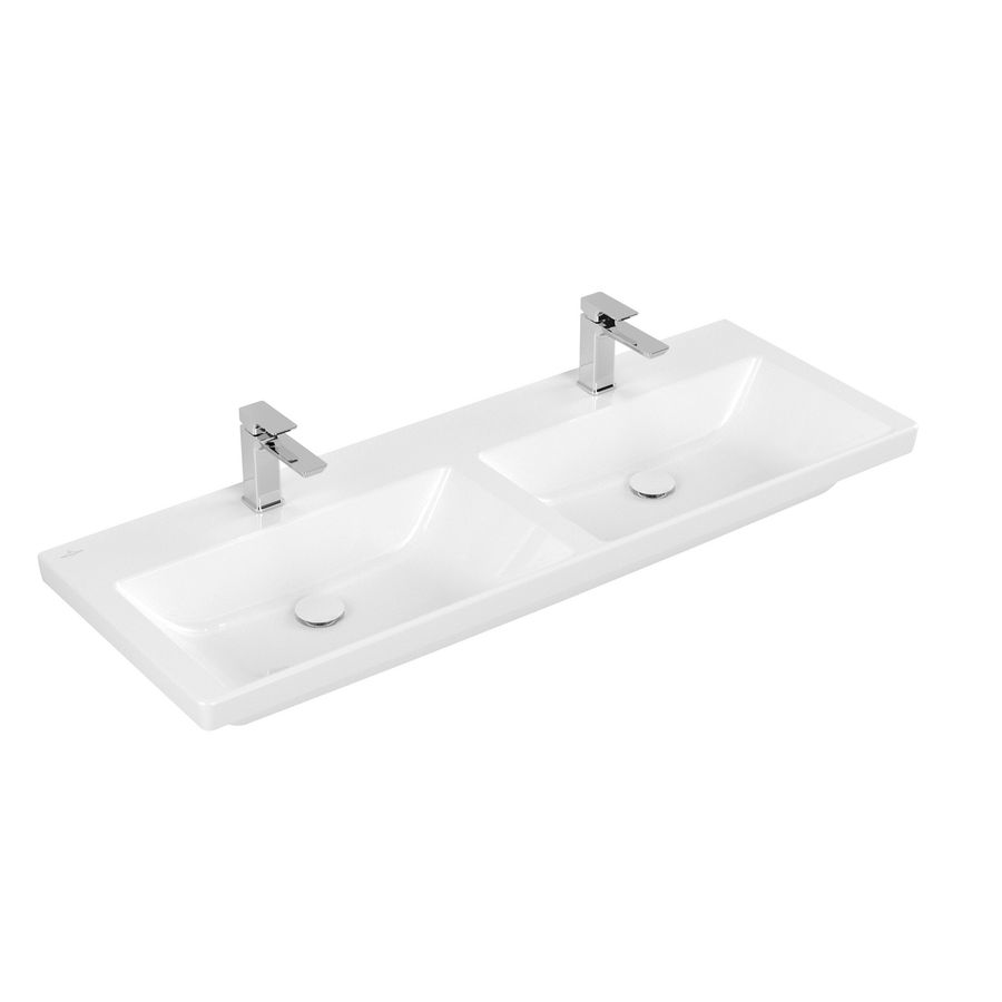 Dubbele meubelwastafel Subway3.0 1300x470mm WitAlpin CP 4A71D1R1
