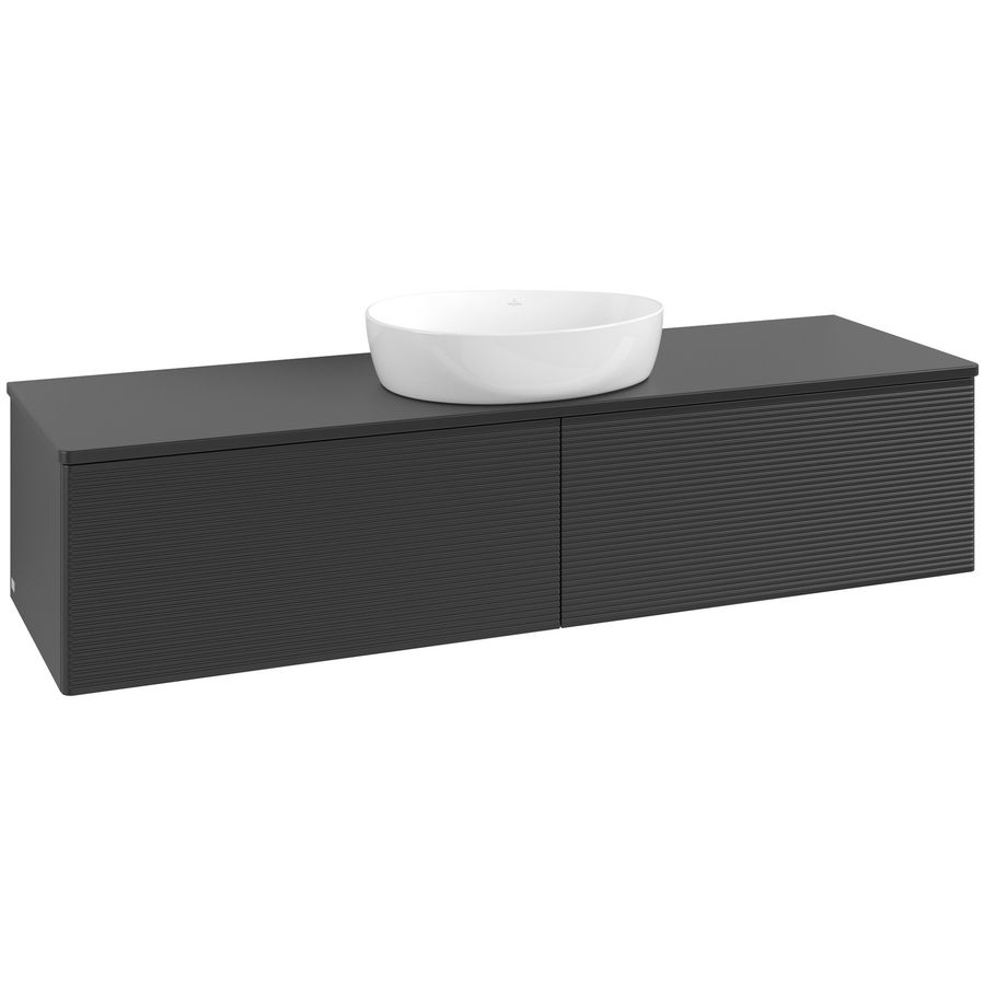 Wastafelonderkast Antao 1600x360x500mm Black Matt Lacquer L36150PD