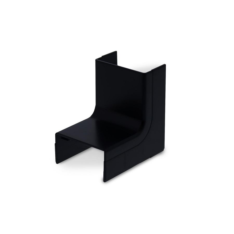 Doos a 2st. Systeem25 binnenbocht met bodemstuk 25x13mm zwart