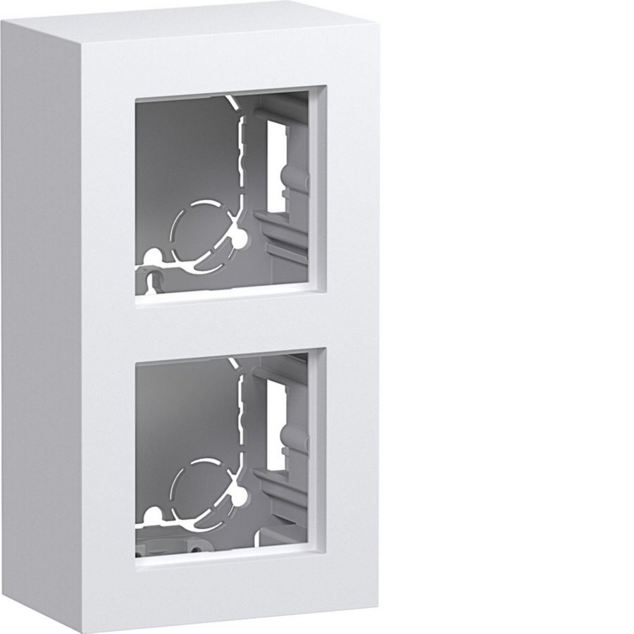 Behuizing 2-voudig hoog design opbouw A.8 lichtwit glanzend