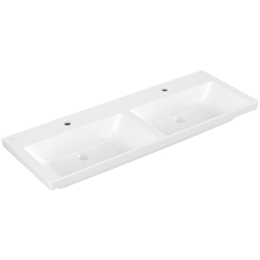Dubbele meubelwastafel Subway3.0 1300x470mm Wit Alpin 4A71D101