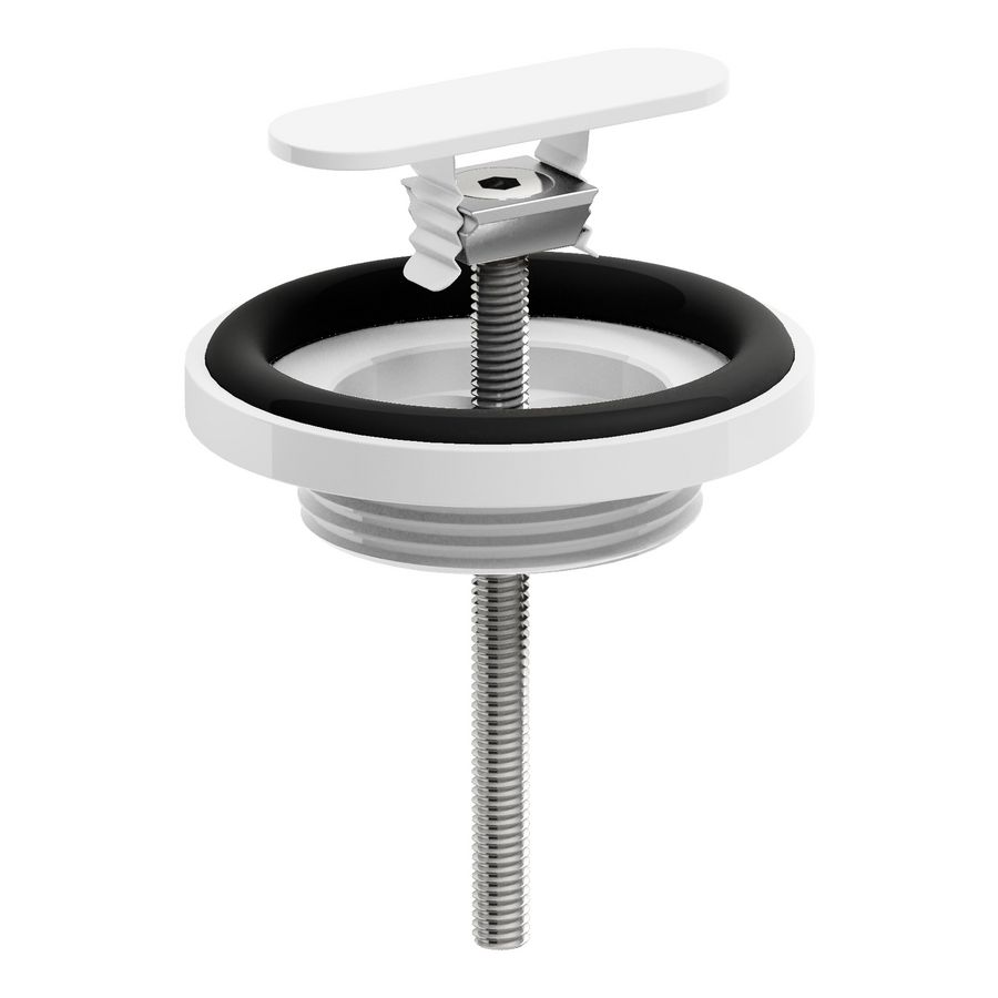 Afvoerplug+sifon aansluiting mat wit First & Flush fontein