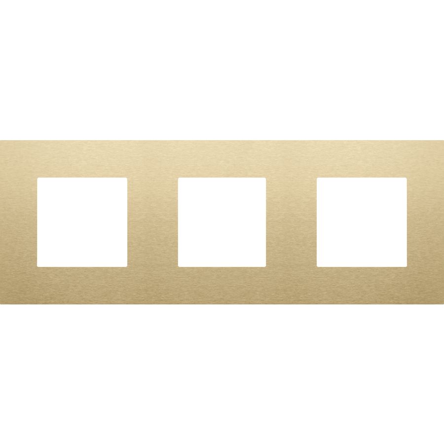 3-Voudige afdekplaat 71mm centerafst. Pure alu gold bru
