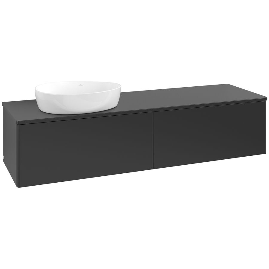 Wastafelonderkast Antao 1600x360x500mm Black Matt Lacquer L37010PD