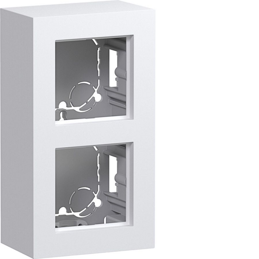 Behuizing 2-voudig hoog design opbouw A.8 lichtwit mat