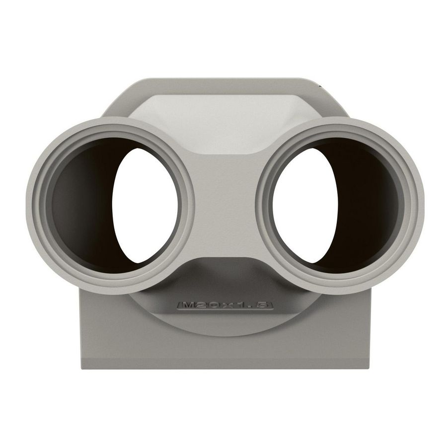 Wartelingang 2xM20 grijs Plexo