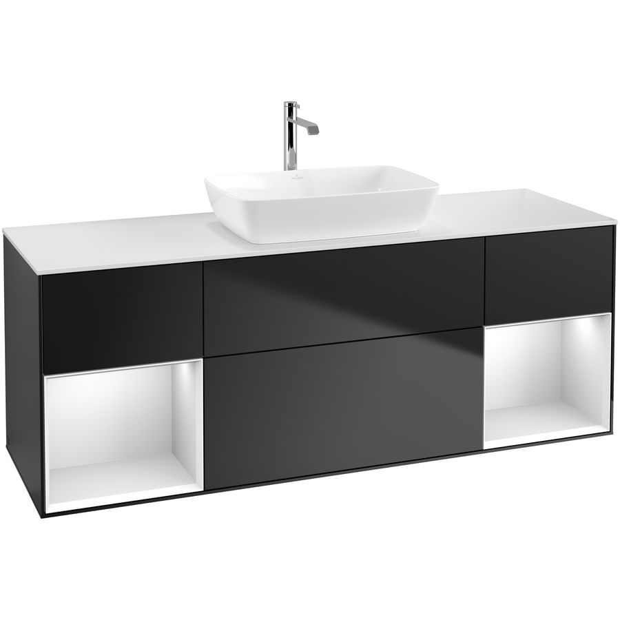Wastafelonderkast Finion 1600x603x501mm Black Matt Lacquer G861MTPD