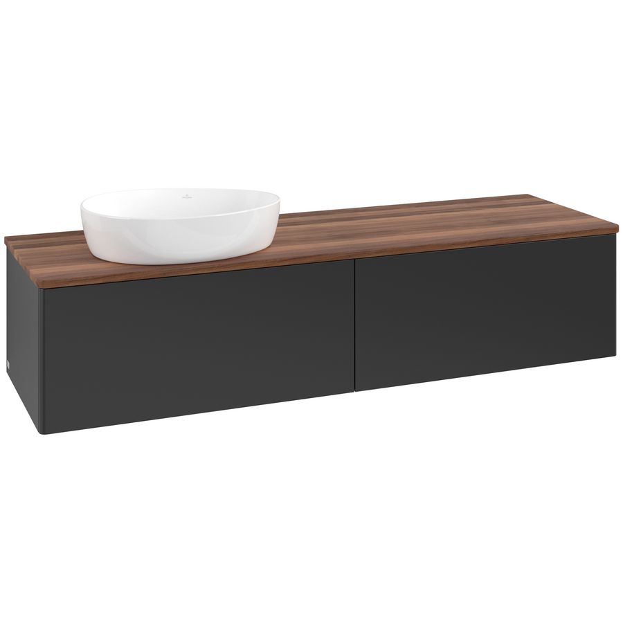 Wastafelonderkast Antao 1600x360x500mm Black Matt Lacquer L37012PD