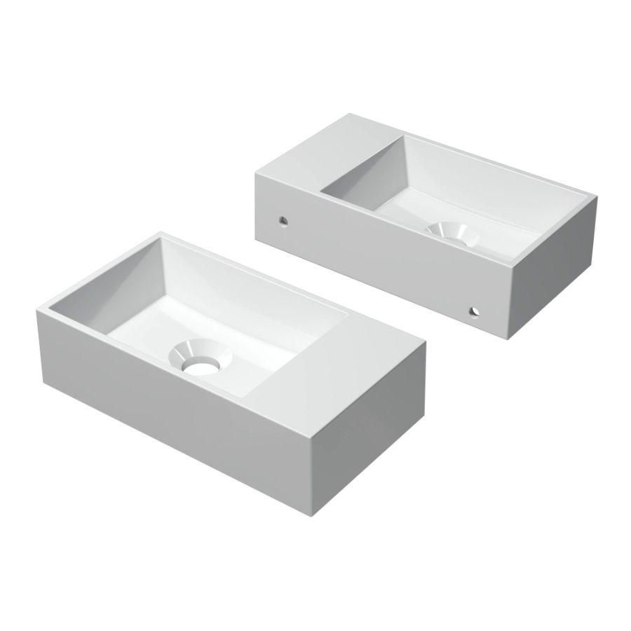 INK Contra Fontein Polystone vierkant zonder kraangat re GL wit 40x22