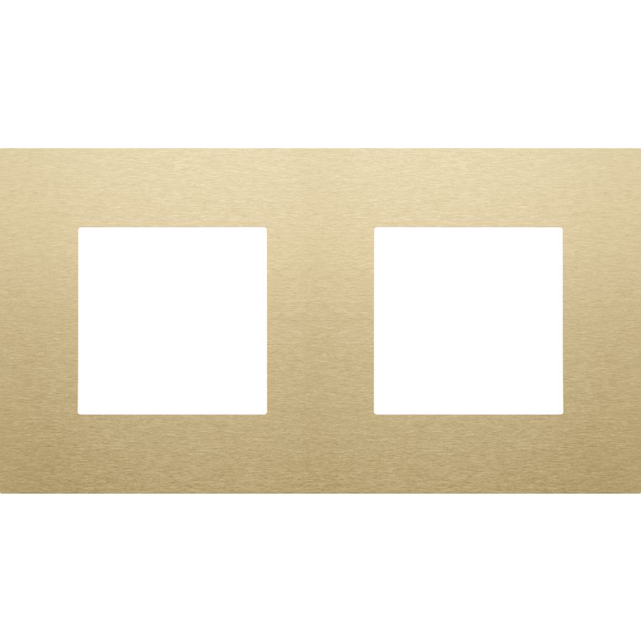 2-voudige afdekplaat hoh 71mm Pure alu gold brushed