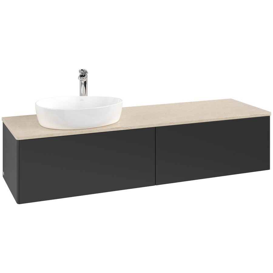 Wastafelonderkast Antao 1600x360x500mm Black Matt Lacquer L37053PD
