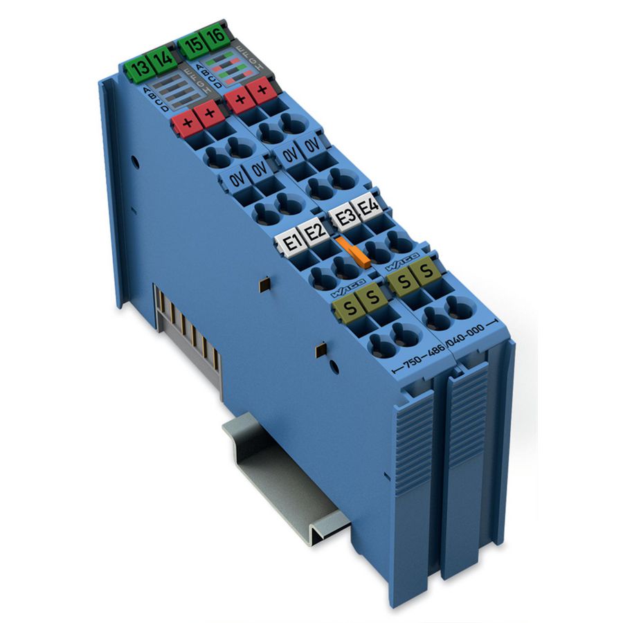 4-kanaals analoge ingang 0/4-20mA Intrinsiek veilig blauw