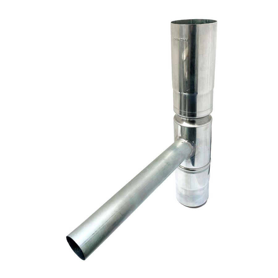 Zinken hemelwateropvang 100mm met vaste vulbuis 40mm tbv regenton