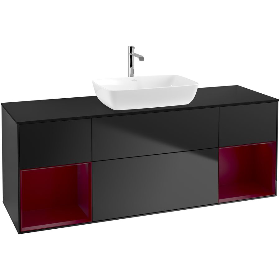 Wastafelonderkast Finion 1600x603x501mm Black Matt Lacquer G862HBPD