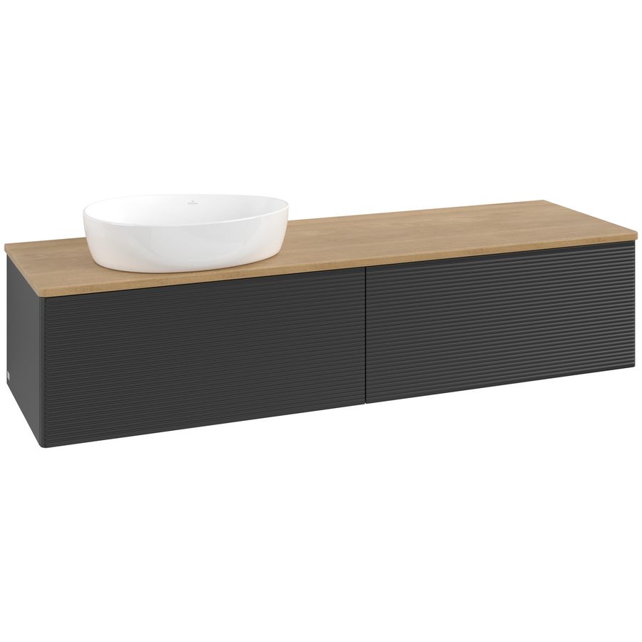 Wastafelonderkast Antao 1600x360x500mm Black Matt Lacquer L37111PD