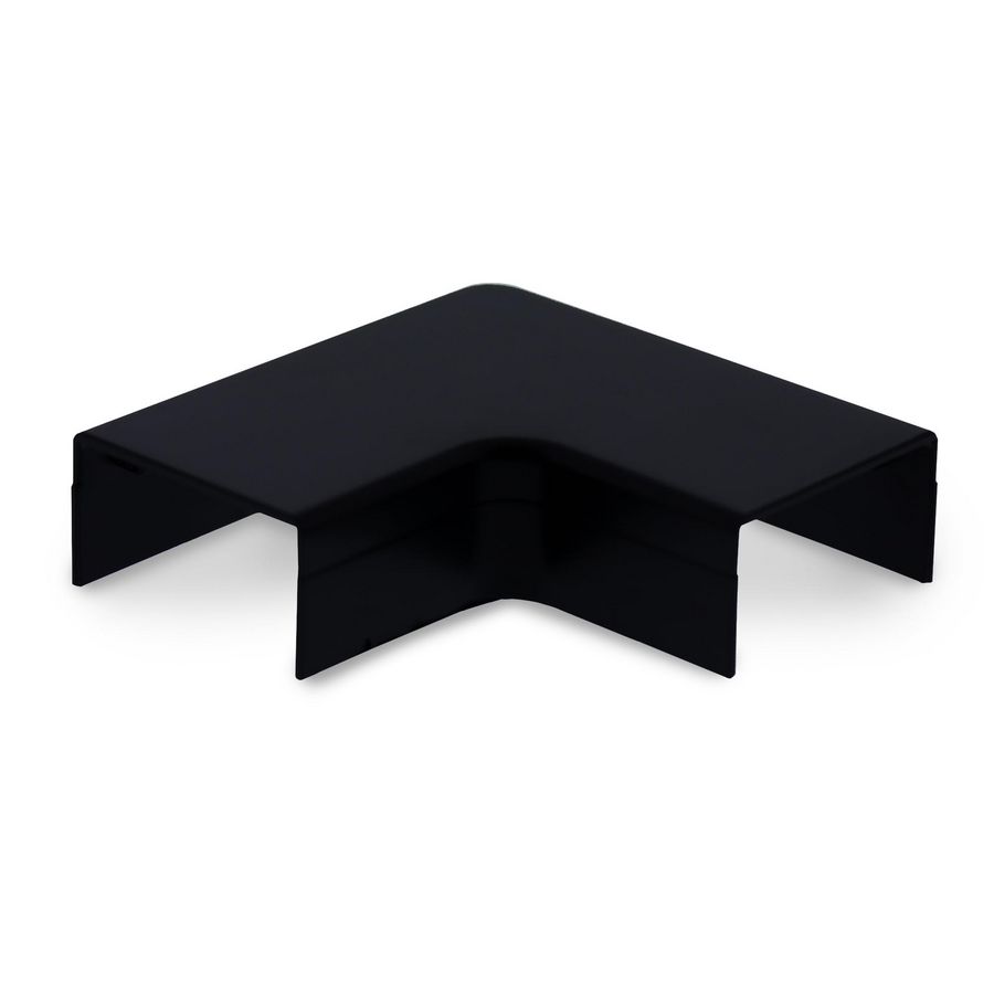 Doos a 2st. Systeem25 platte bocht met bodemstuk 25x13mm zwart