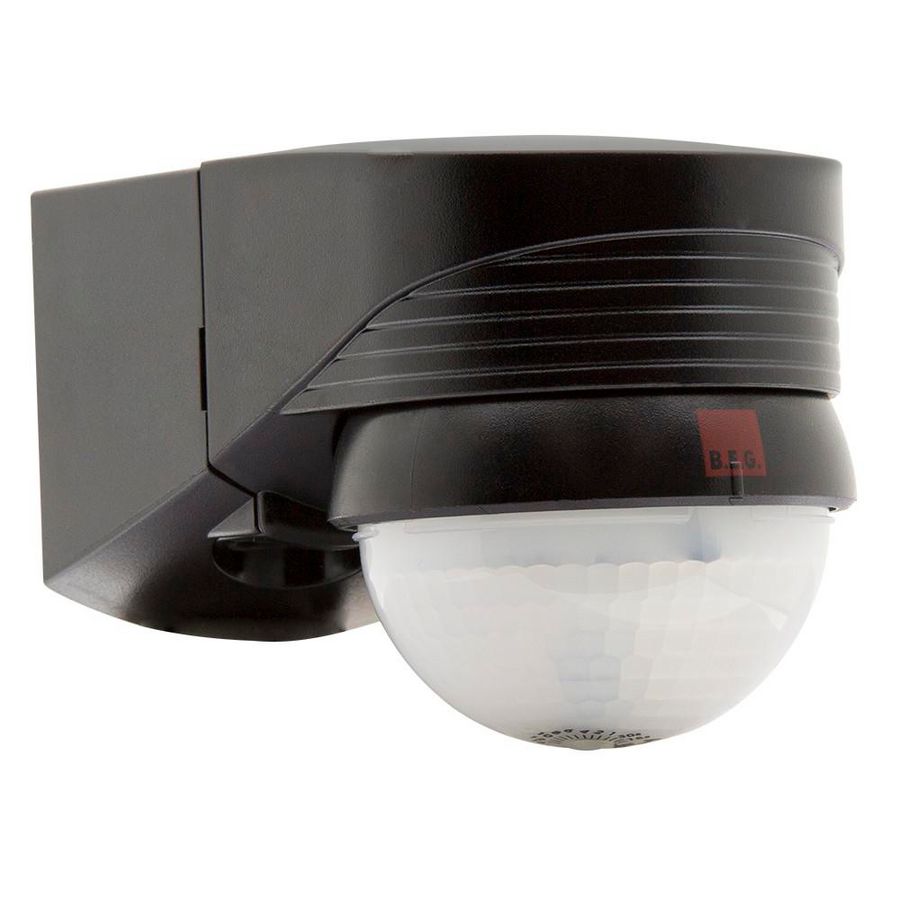 Bewegingsmelder 280gr. Inclusief een beve. zwart IP54 16m 1K