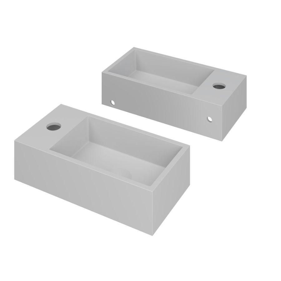 INK Versus Fontein Polystone li met kraangat Mat wit 36x18