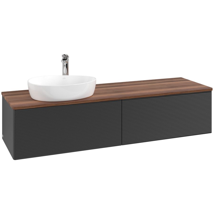 Wastafelonderkast Antao 1600x360x500mm Black Matt Lacquer L37152PD