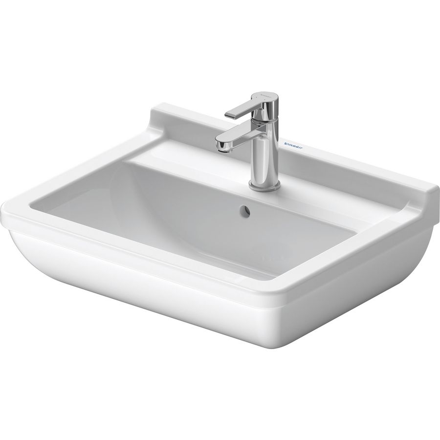 STARCK 3 #030055 wastafel 550mm wit met kraangat met overloop