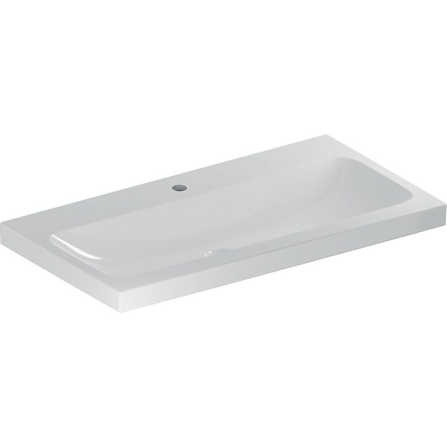 iCon Light wastafel 90x48cm met kraangat zonder overloop wit Keratect