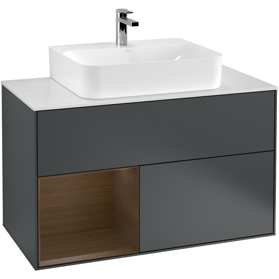 Wastafelonderkast Finion 1000x603x501mm Mid.Blue Matt Lacquer F111GNHG