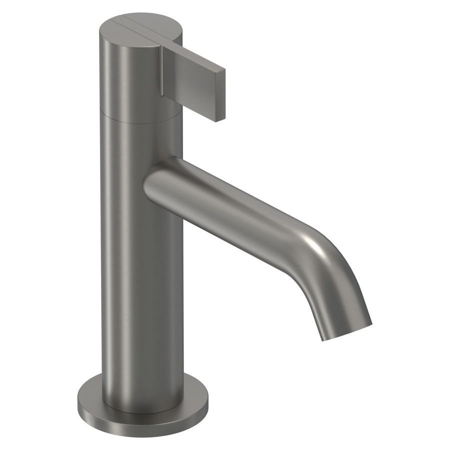 Fonteinkraan PACT staand S-size sprong 115mm geborsteld metal black PVD