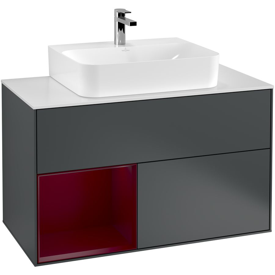 Wastafelonderkast Finion 1000x603x501mm Mid.Blue Matt Lacquer F111HBHG