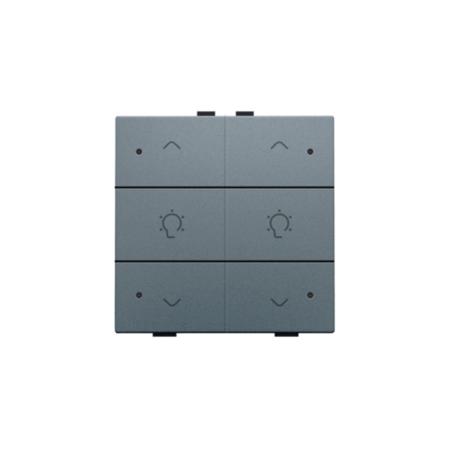 Dubbele dimbediening met led Home Control blue grey