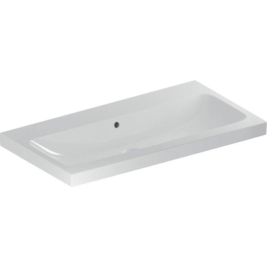 iCon Light wastafel 90x48cm z/kraangat m/overloop wit