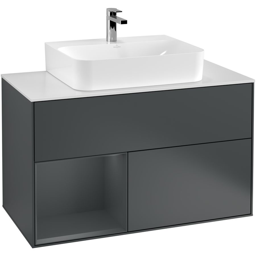 Wastafelonderkast Finion 1000x603x501mm Mid.Blue Matt Lacquer F111HGHG