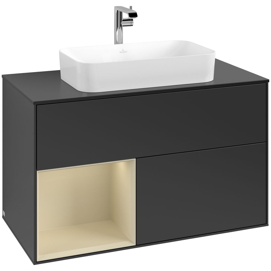 Wastafelonderkast Finion 1000x603x501mm Black Matt Lacquer G242HJPD