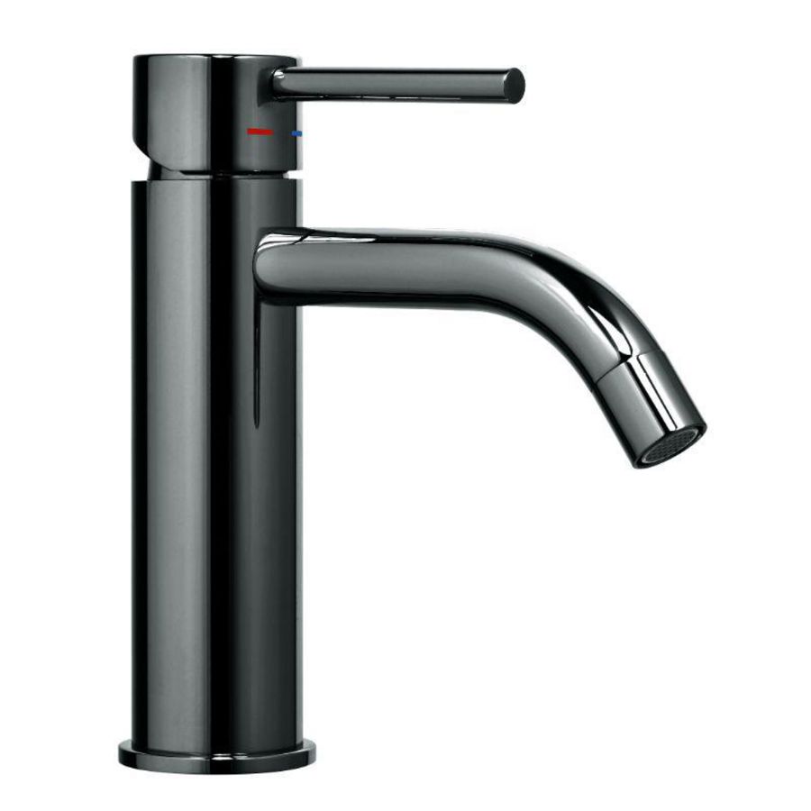 Wastafelmengkraan LIGHT 1-h sprong 122mm zwart nikkel