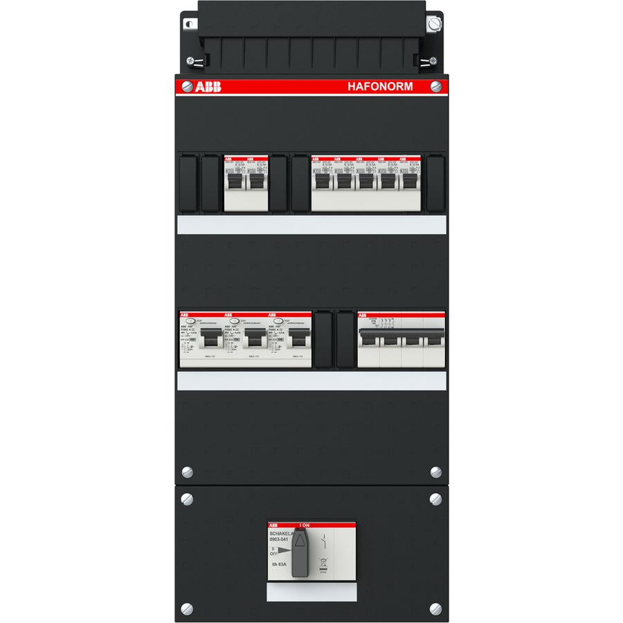 Groepenkast 7x achter 3x30mA HS+D 3-fasen 1SPF006905F1750