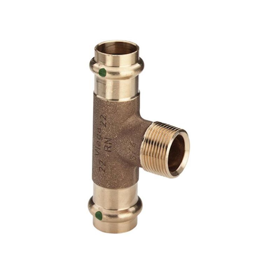 T-koppeling verlopend Sanpress brons 54x1" bt.x54mm 2217.1