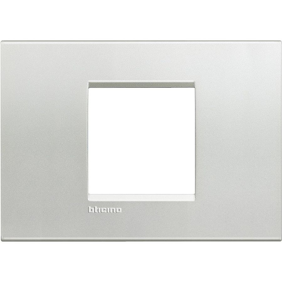 Afdekplaat breed 2 modulen zilver Livinglight