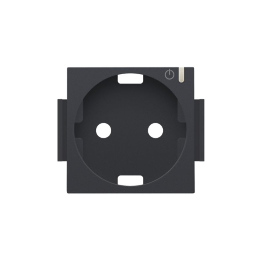 Afwerkingsset geconn. schakelbaar stopcontact+knop anthracit