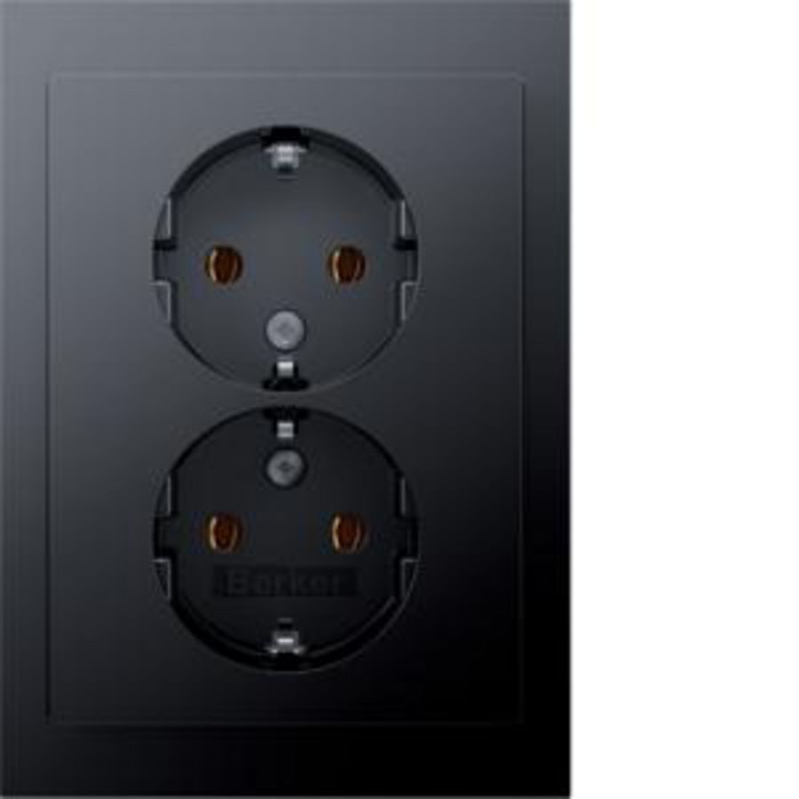 Wandcontactdoos RA 2V inb.doos hoog berker K.1 antraciet gelakt