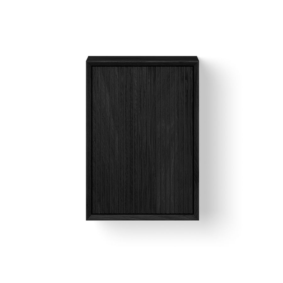 Wooden Cabinet Facet Stripes Mini / onderkast  425x225mm h=600mm eiken black